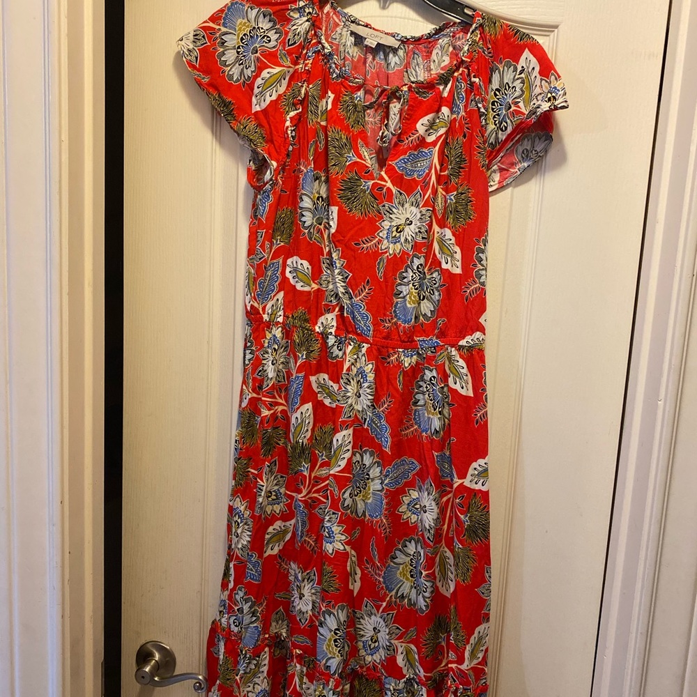 Red floral dress